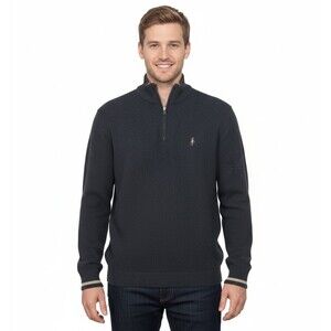 Smartwool Sweater Mens XL Heather Blue Merino Wool Blend  1/4 Zip Pullover